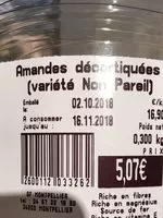 Mängden socker i Amandes decortiquees