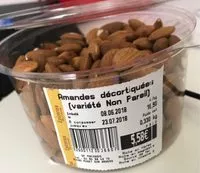 Mängden socker i Amandes décortiquées