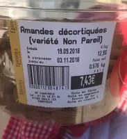 Mängden socker i Amandes decortiquées