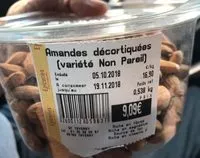 Mängden socker i Amandes decortiquees