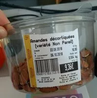 Mängden socker i Amandes décortiquées