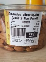 Mängden socker i Amandes décortiquées nature