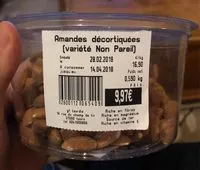 Mängden socker i Amandes décortiquées