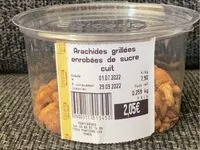Mängden socker i arachides grillées enrobées de sucre cuit
