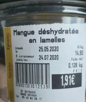 Mängden socker i Mangue déshydratée en lamelles