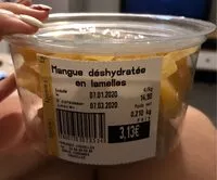 Mängden socker i Mangue déshydratée en lamelles