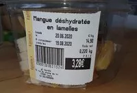 Mängden socker i Mangue déshydratée en lamelles
