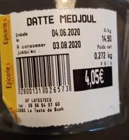 Mängden socker i Dattes medjoul