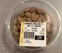 Mängden socker i Amandes grillées à sec et salées
