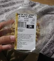 Mängden socker i Noix de cajou grillées à l'huile et salées