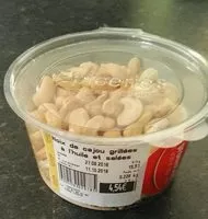 Mängden socker i Noix de cajou grillées à l'huile et salées