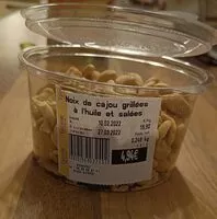 Mängden socker i Noix de cajou grillées à l'huile et salées
