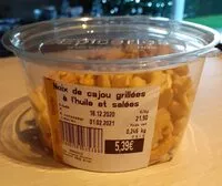 Mängden socker i Noix de cajou grillées à l huile et salées
