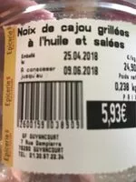 Mängden socker i Noix de cajou
