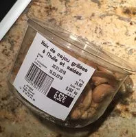 Mängden socker i Noix de cajou grillées à l’huile et salées