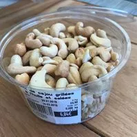 Mängden socker i Noix de cajou grillé à l'huile et salées