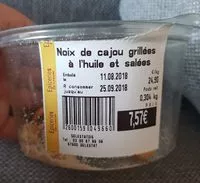 Mängden socker i Noix de cajou griller a lhuile et salées