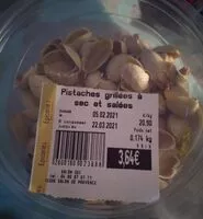 Mängden socker i Pistaches grillées à sec et salées