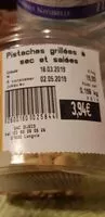 Mängden socker i Pistaches grillées à sec et salées