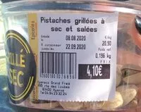 Mängden socker i Pistaches grillées a sec et salées