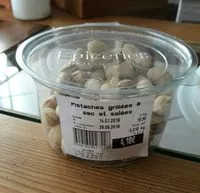 Mängden socker i Pistaches grillées à sec et salées