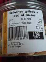 Mängden socker i Pistaches grillées à sec et salées