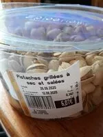 Mängden socker i Pistaches grillées à sec et salees