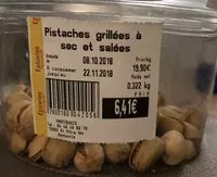 Mängden socker i Pistaches grillées à sec et salées