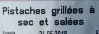 Mängden socker i Pistaches grillées à sec et salées