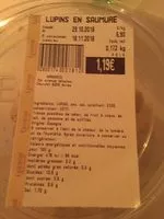 Mängden socker i Lupins en saumure