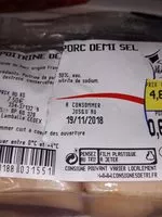 Mängden socker i Poitrine de porc demi sel
