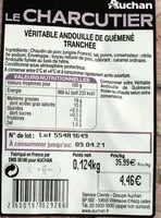 Mängden socker i Andouille de Guémené