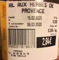 Mängden socker i Ail aux herbes de Provence