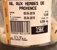Mängden socker i Ail aux herbes de provence