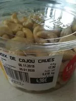 Mängden socker i Noix de cajou crues