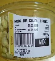 Mängden socker i Noix de cajou crues