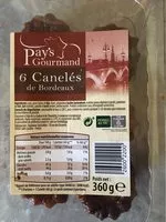 Mängden socker i 6 Cannelés de Bordeaux Pays Gourmand Aldi