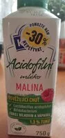 Mängden socker i Acidofilní mléko malina