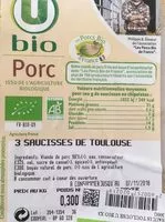 Mängden socker i Saucisses de Toulouse