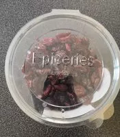 Mängden socker i Cranberries séchées en moitiés