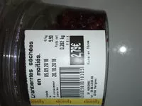 Mängden socker i Cranberries sechées en moitiés