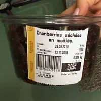 Mängden socker i Cranberries séchées en moitiés