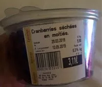Mängden socker i Cranberries séchées en moitiés