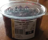 Mängden socker i Cranberries séchées en moitiés