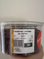 Mängden socker i Cranberries séchées en moitiés