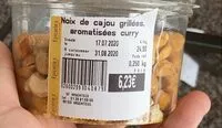 Mängden socker i Noix de cajou grillées, aromatisées curry