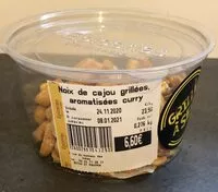 Mängden socker i Noix de cajou grillées, aromatisées curry