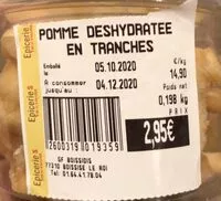 Mängden socker i Pomme deshydratée