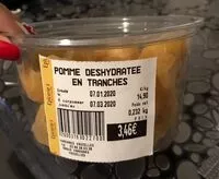 Mängden socker i Pomme deshydratee en tranches