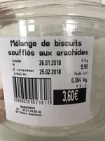 Mängden socker i Mélange de biscuits soufflés aux arachides